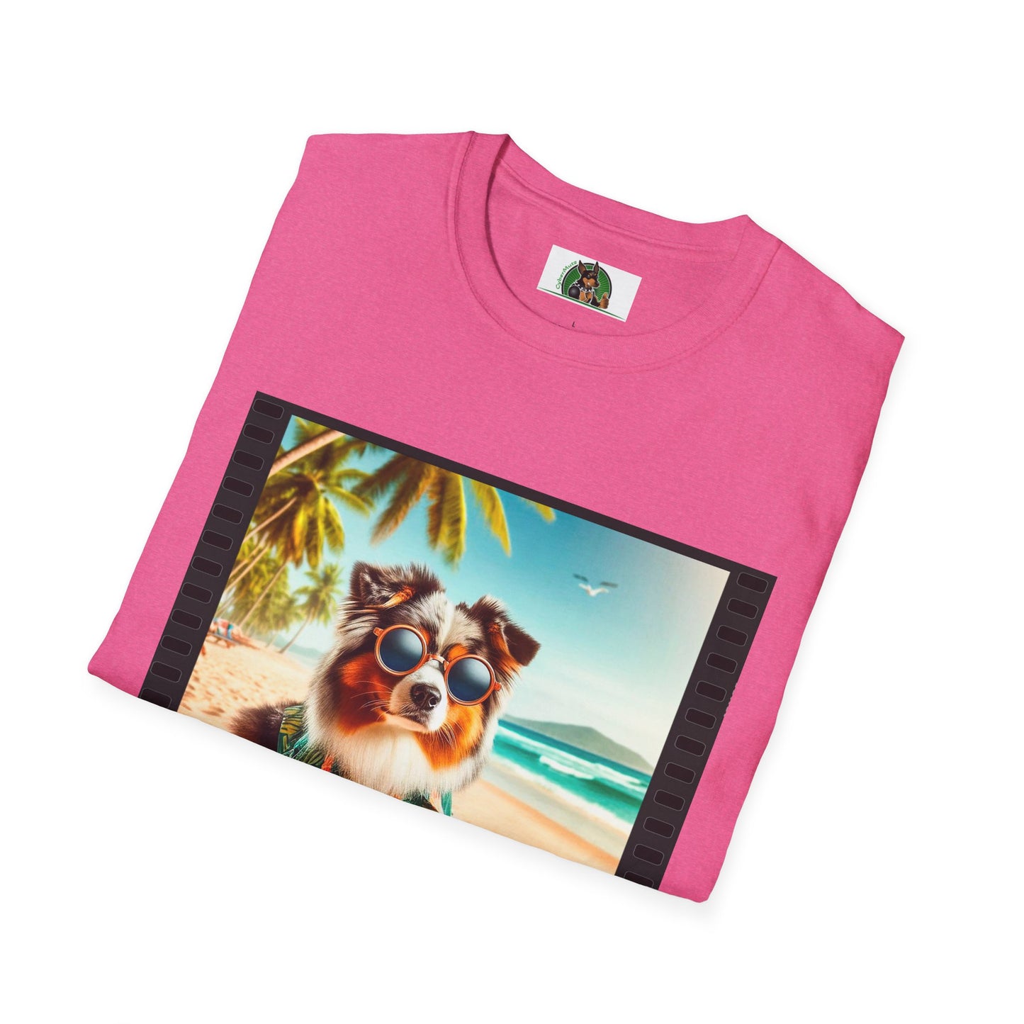 Australian Shepherd Beach Frisbee Dog T-Shirt Printify   