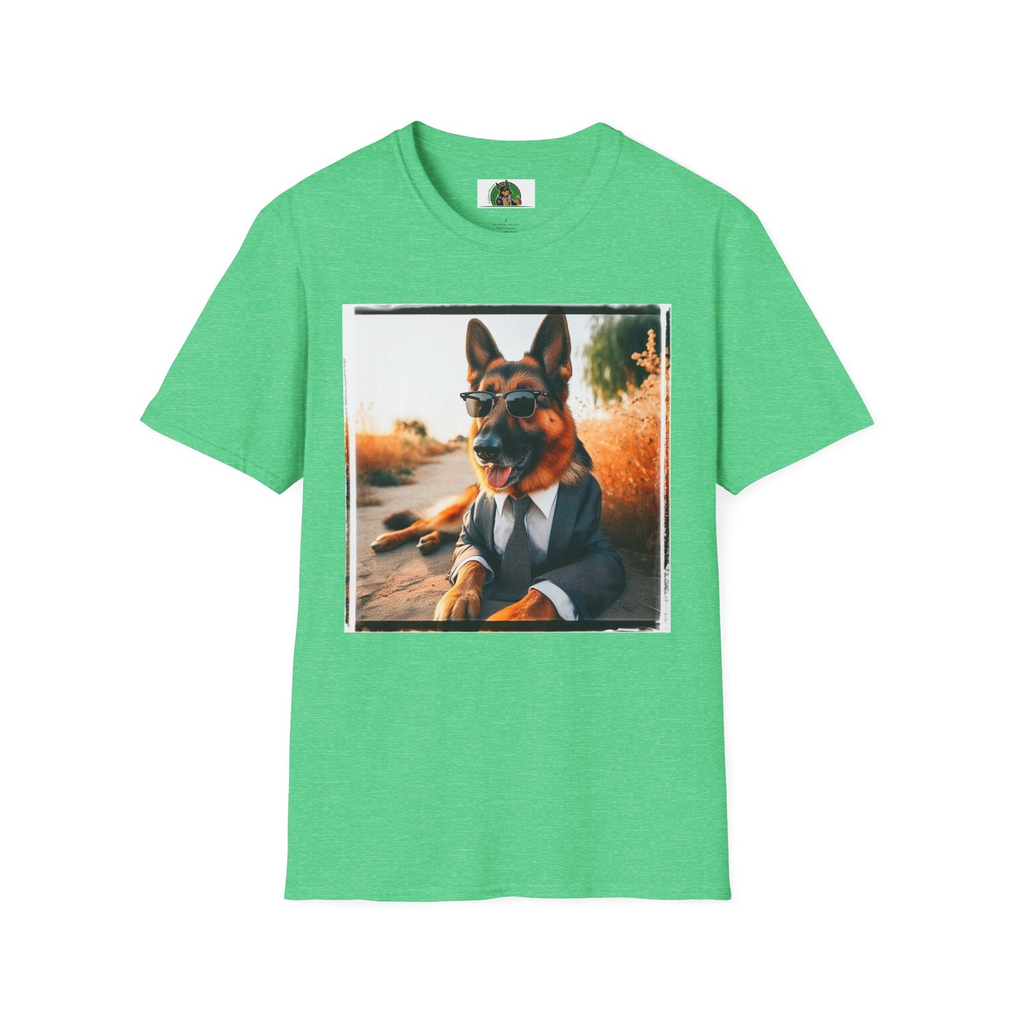 German Shepherd suit and beach T-Shirt Printify Heather Irish Green S