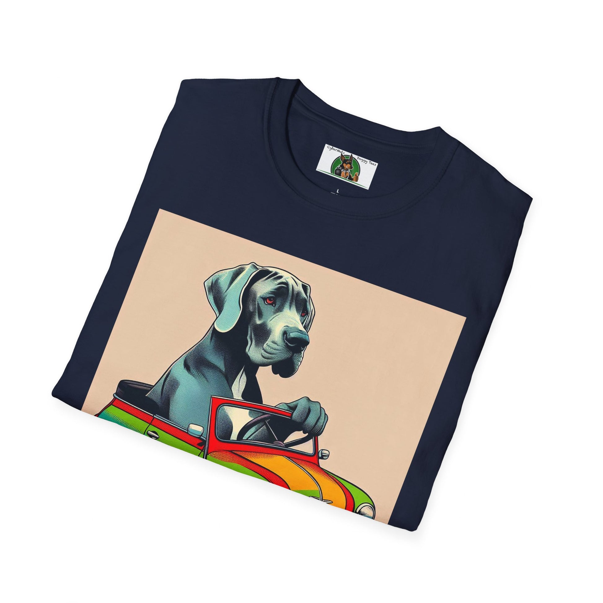 Labrador in a Wacky Little Car T-Shirt Printify   