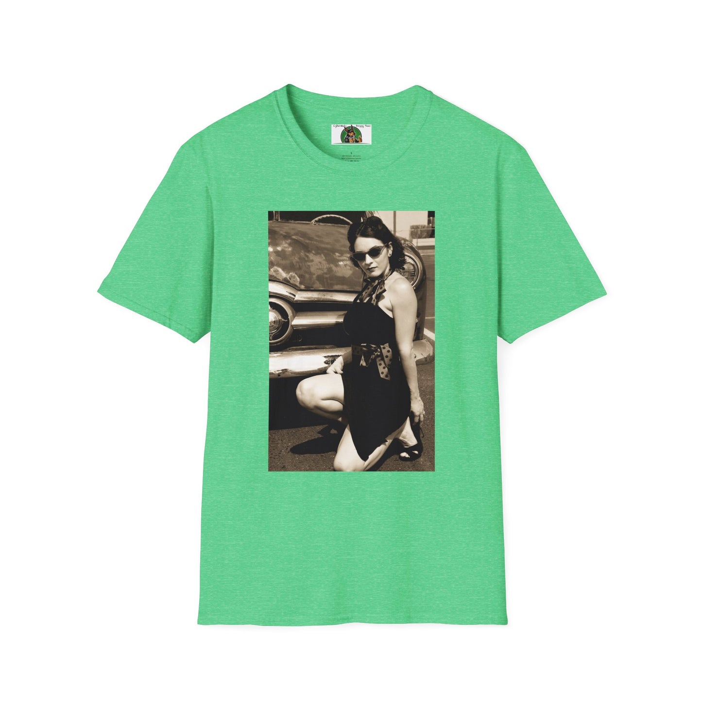 Mis·cel·la·ne·ous Rockabilly Girl T-Shirt Printify S Heather Irish Green 