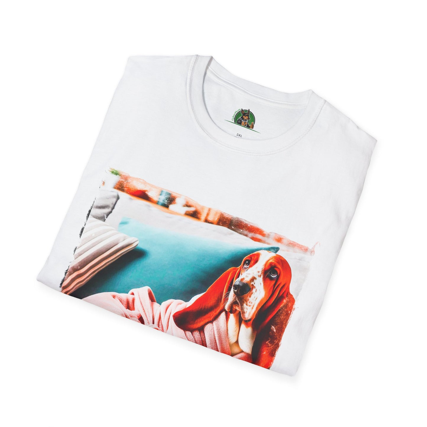 Basset Hound In Bath Robe Pic T-Shirt Printify