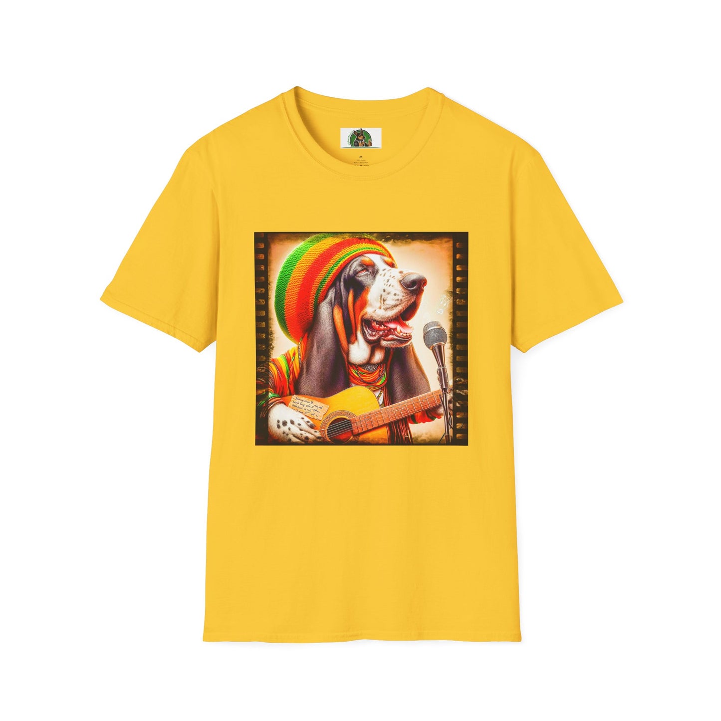 Basset Hound Playing Guitar Singing T-Shirt Printify S Daisy