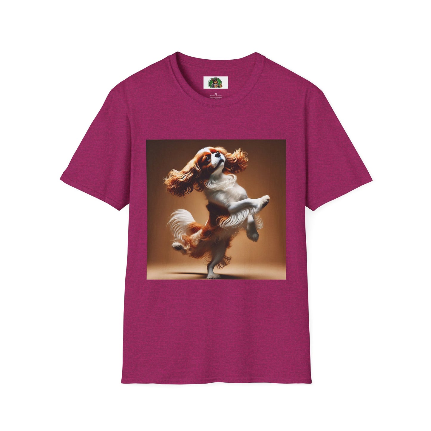 Dog Lover T-Shirt - Dancing Dog Cavalier King Charles Spaniel T-Shirt Printify S Antique Heliconia