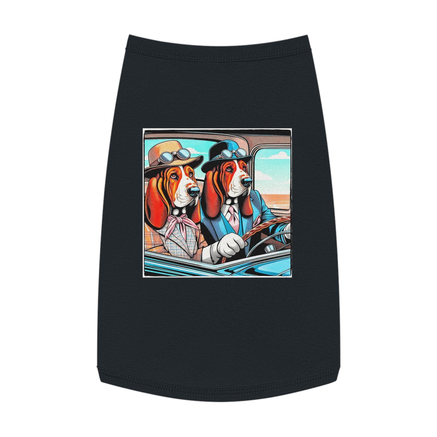 Pet Tank Top Wacky Basset Hound Pets Printify L Black 