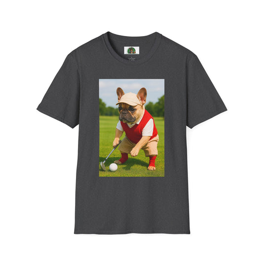 Sports Golf French Bulldog T-Shirt T-Shirt Printify Dark Heather XS