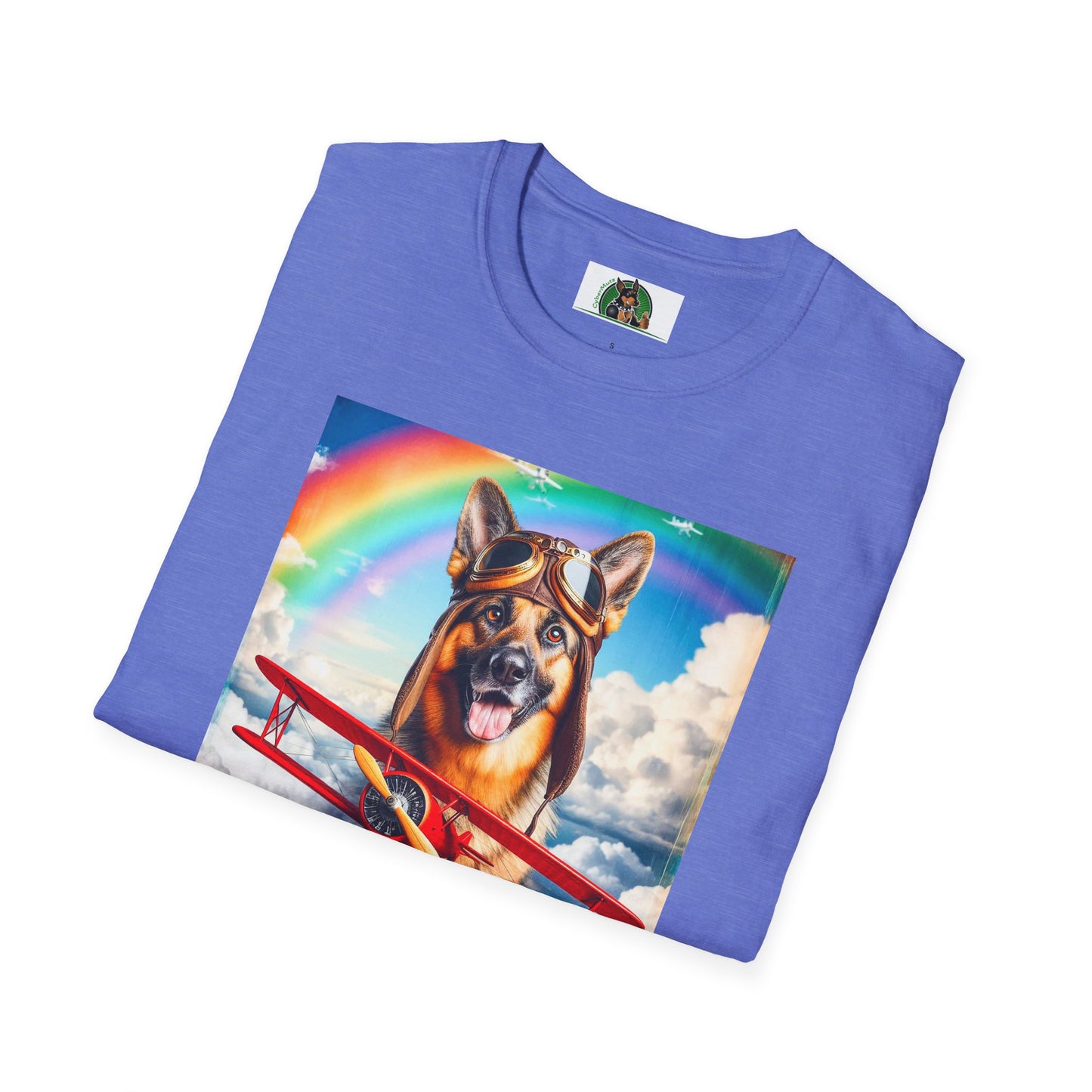 German Shepherd airplane flying