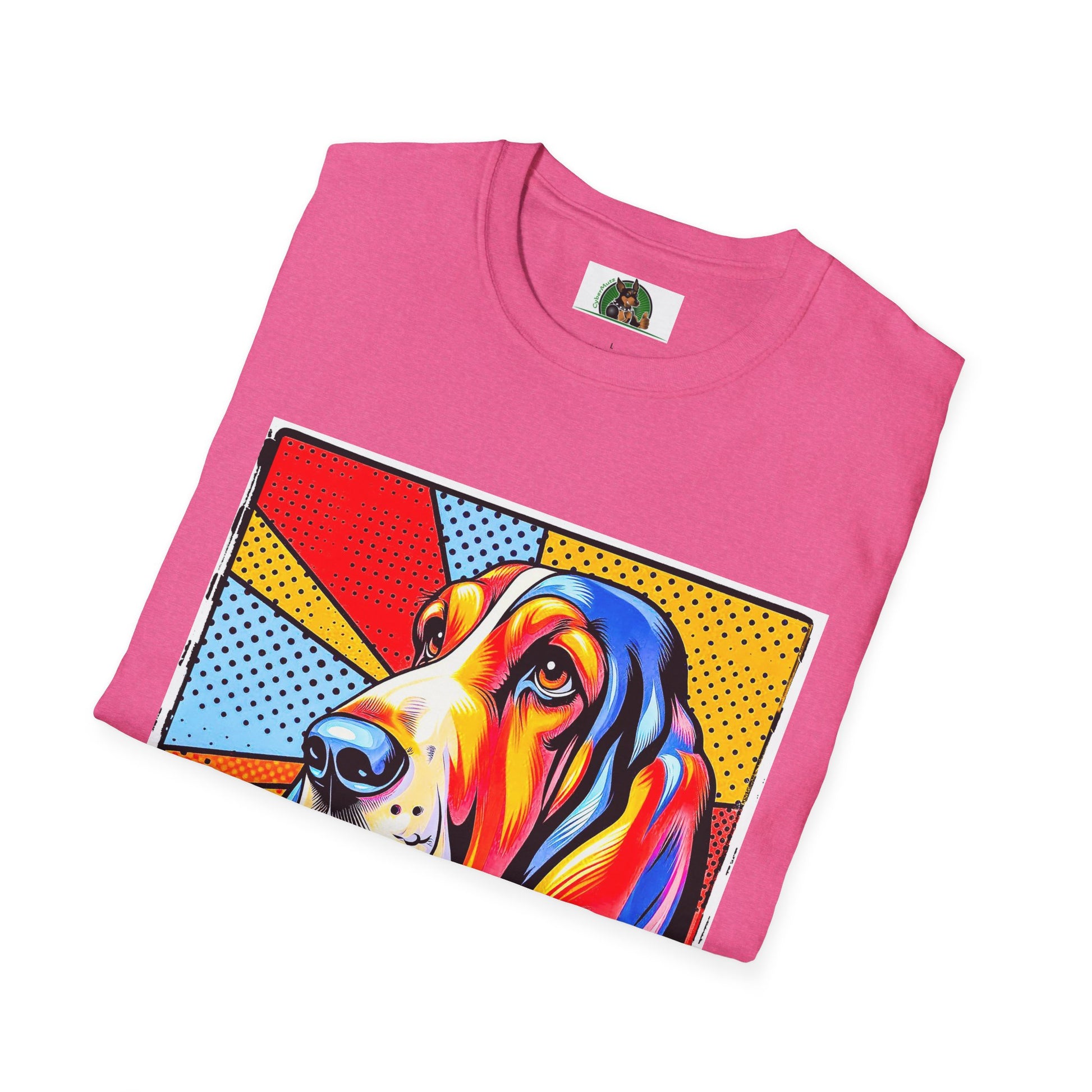 Basset Hound Profile Pop Art Pic T-Shirt Printify   