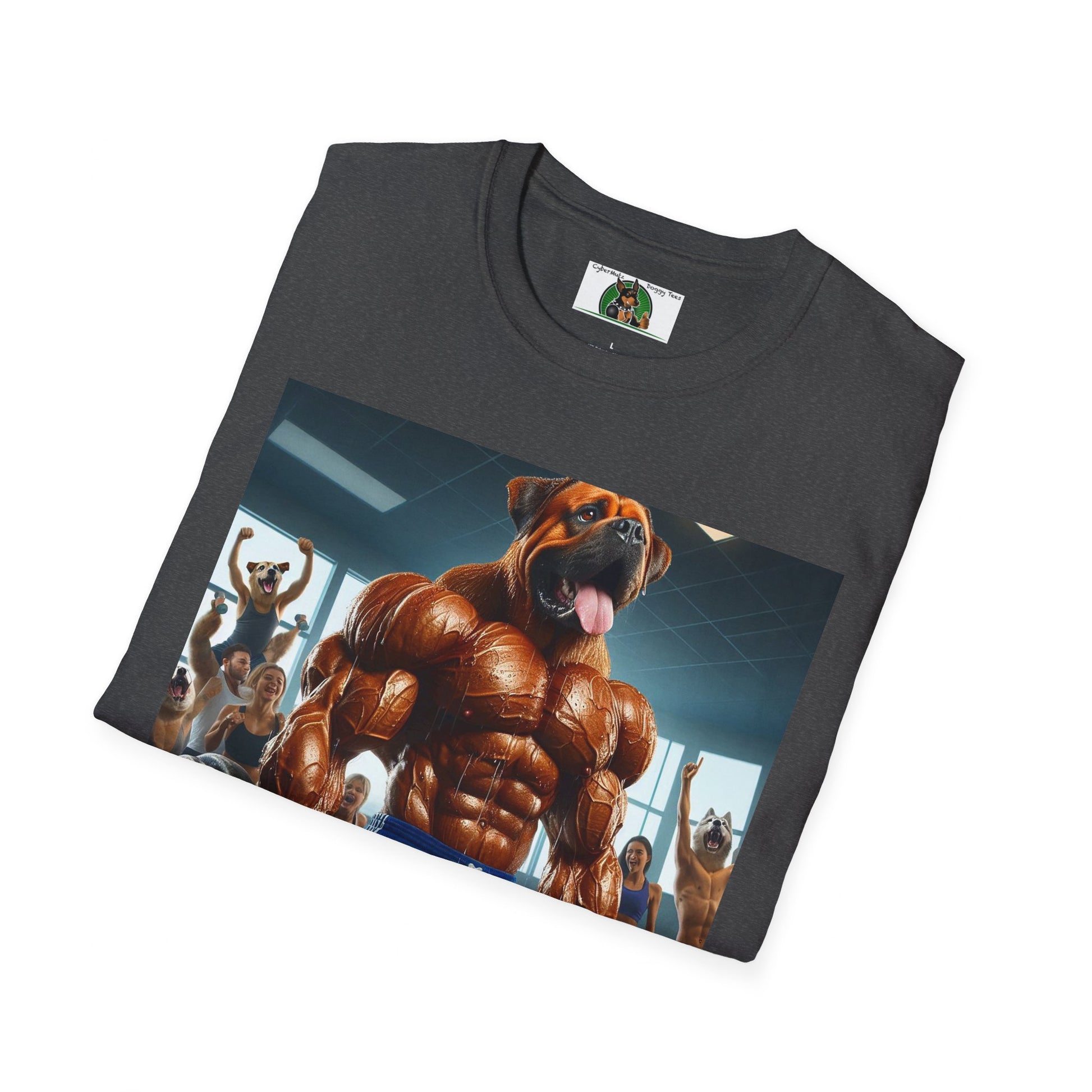 Wacky Muscle Dog T-Shirt Printify   