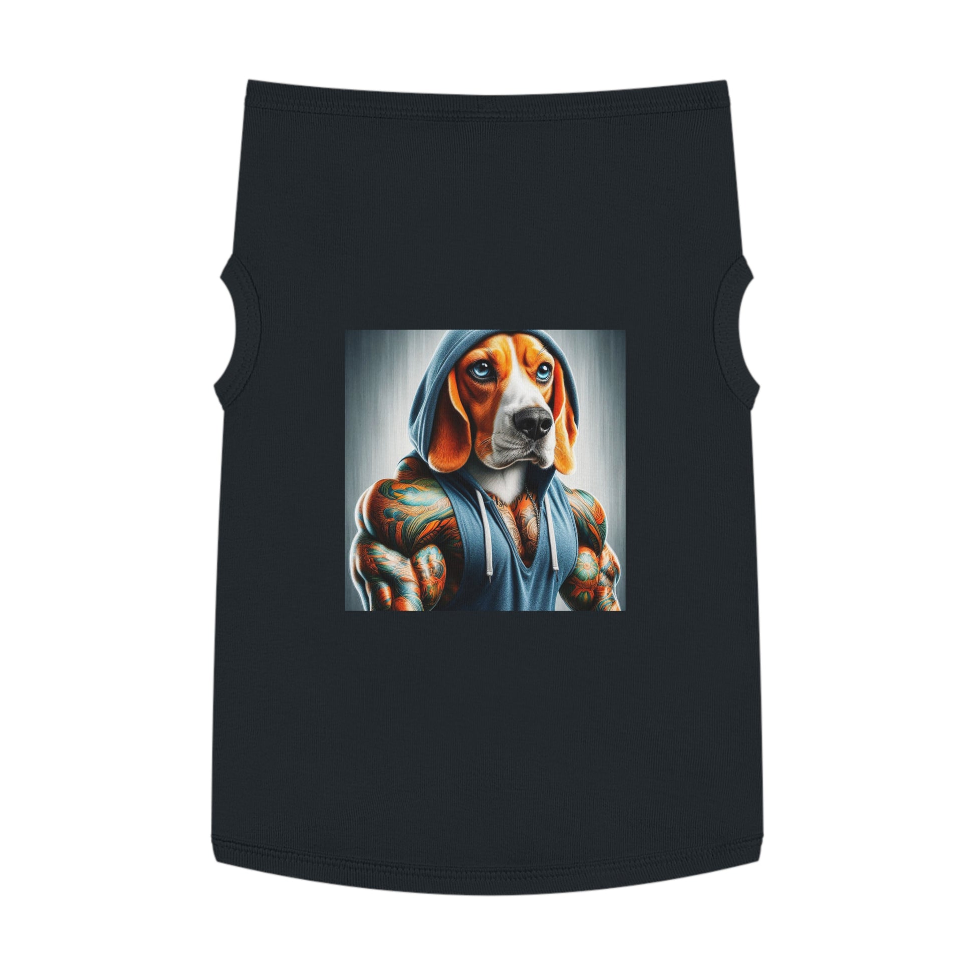 Pet Tank Top Beagle Muscle Dog In Hoodie Pets Printify   