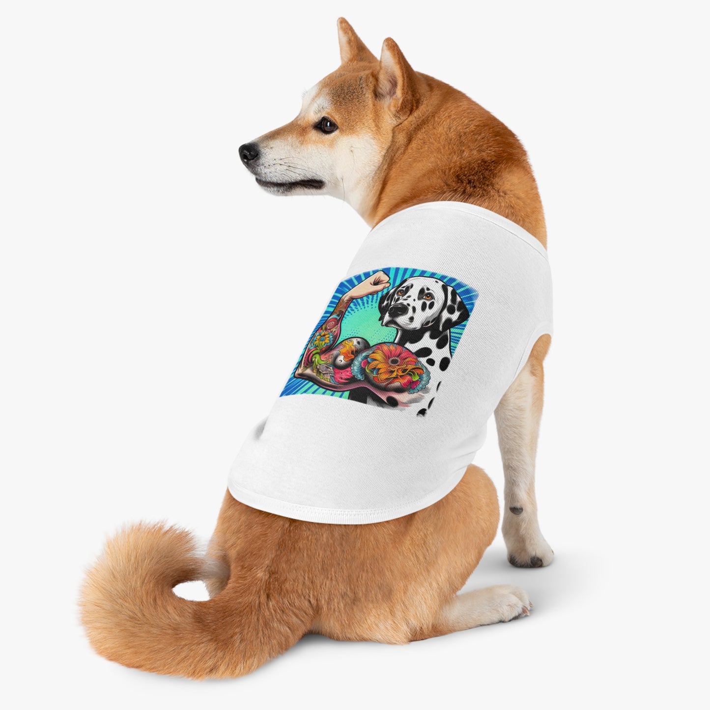 Pet Tank Top Dalmatian exercising t shirt