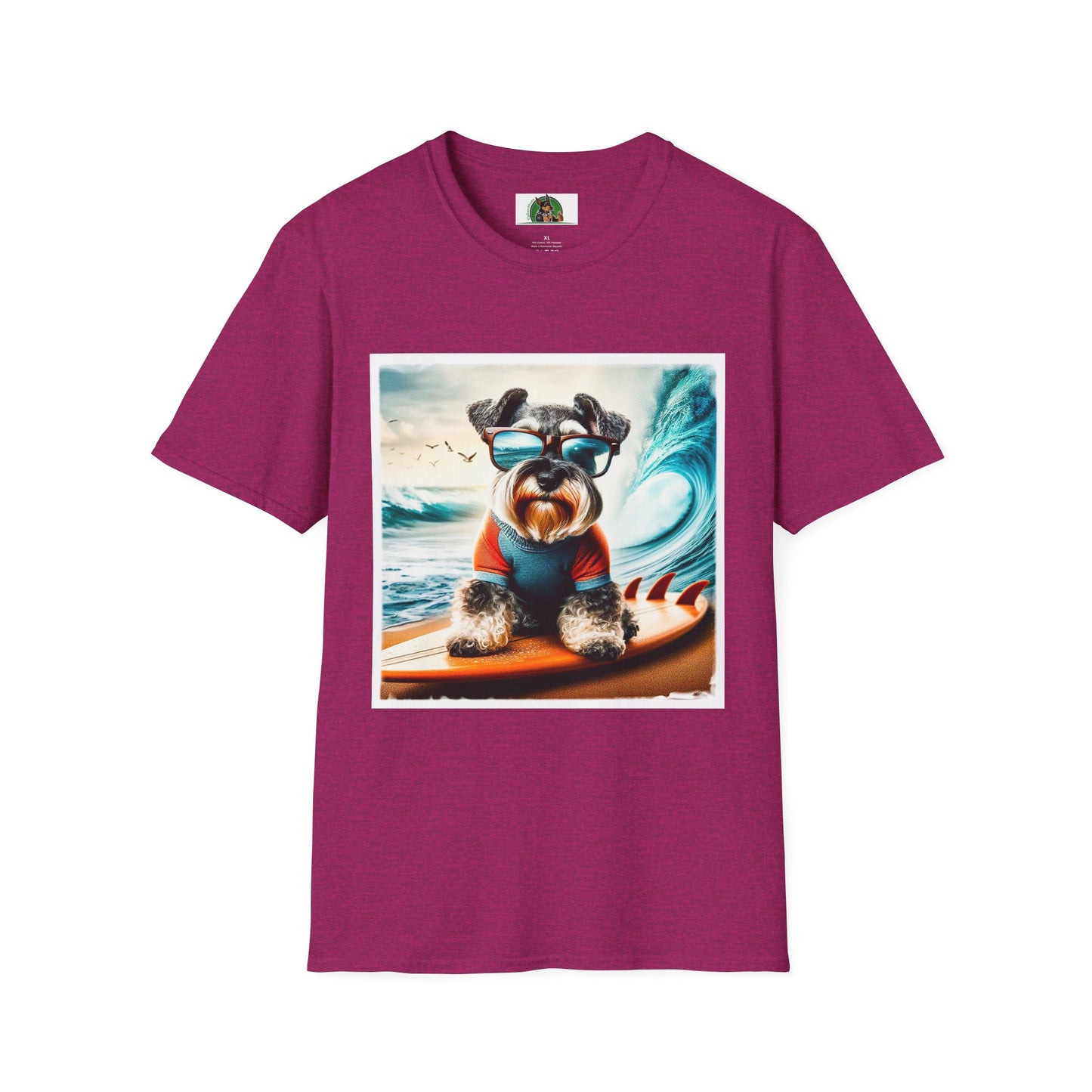 Schnauzer T-Shirt with Miniature Schnauzer Design T-Shirt Printify S Antique Heliconia 