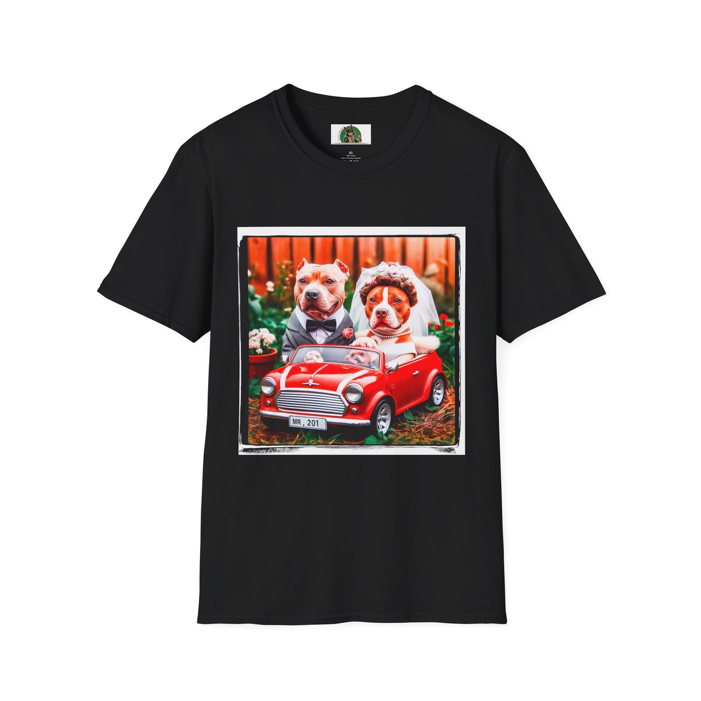Wacky Pit Bull just married shirt T-Shirt Printify XS Black