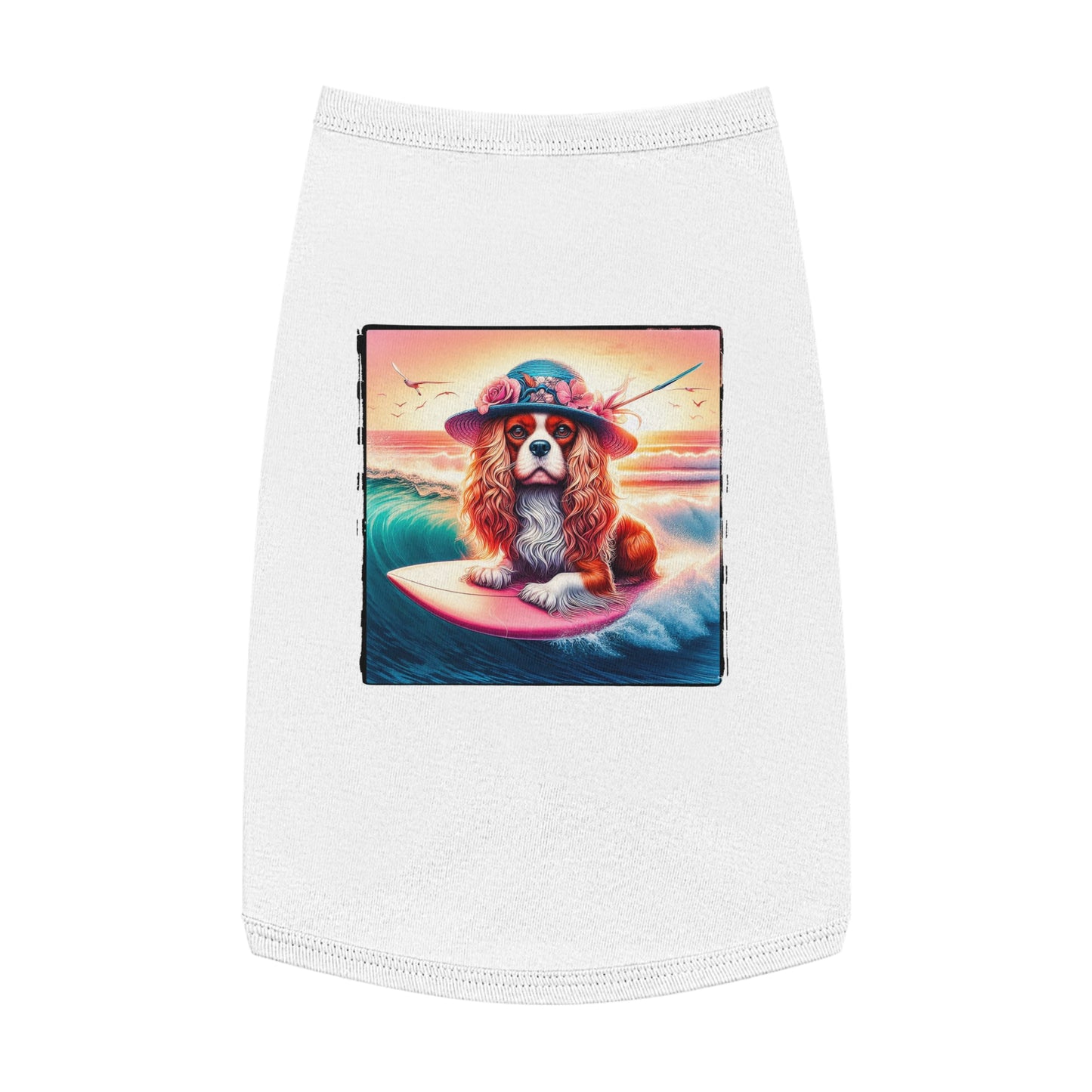 Pet Tank Top Cavalier King Charles Spaniel Pets Printify L White 