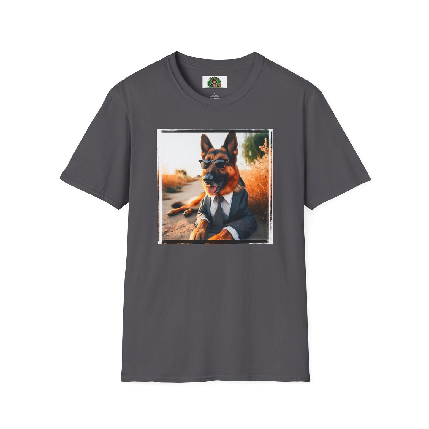 German Shepherd suit and beach T-Shirt Printify Charcoal S