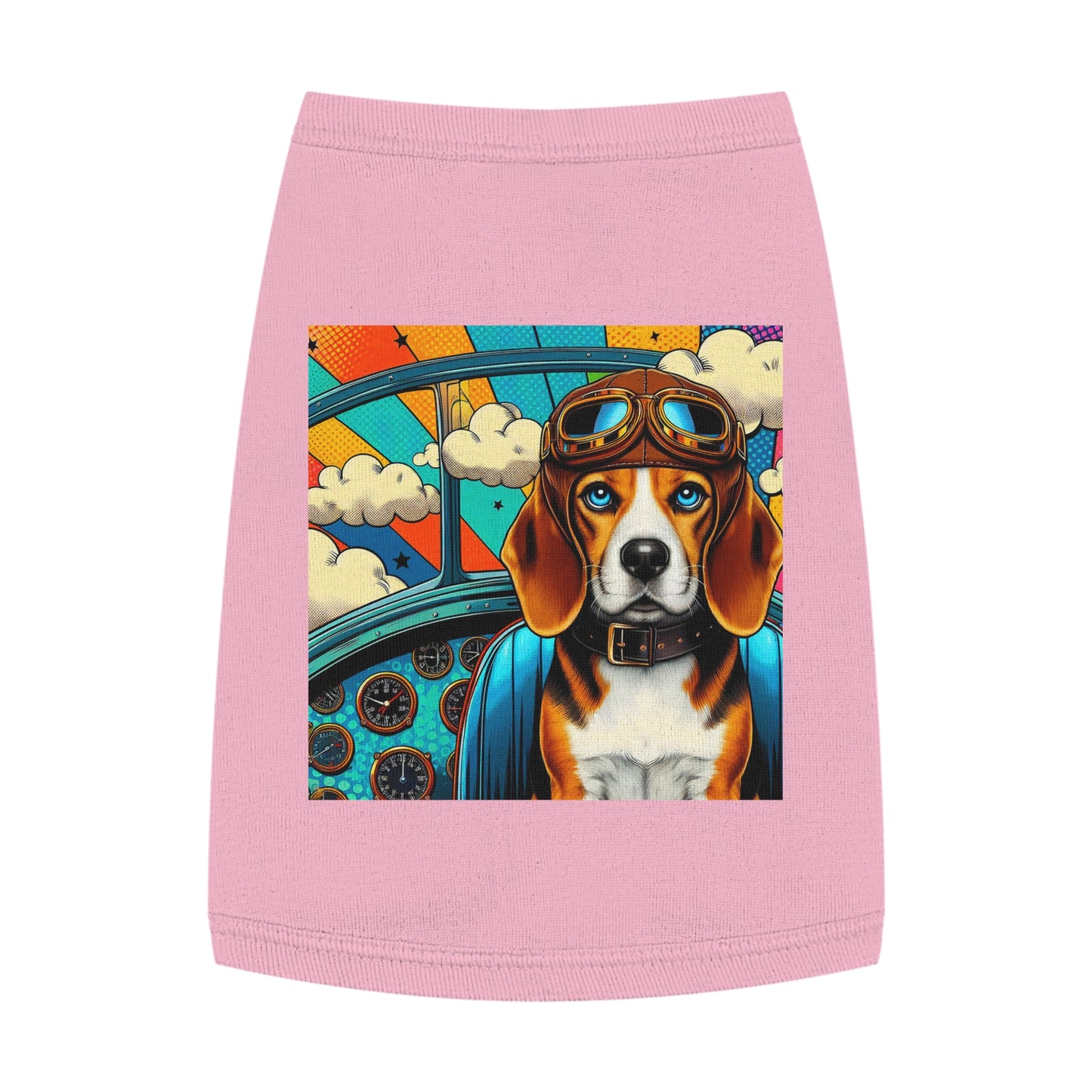 Pet Tank Top Beagle Pilot Dog Pets Printify M Pink 