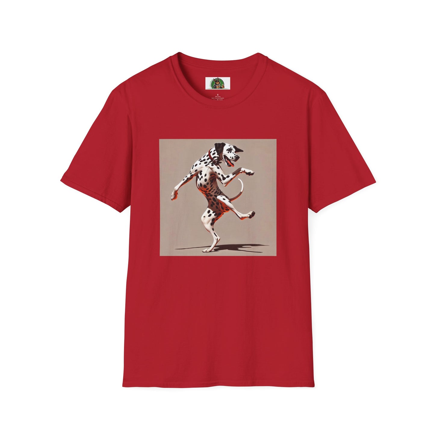 Dancing Dalmation Dog T-Shirt T-Shirt Printify S Cherry Red