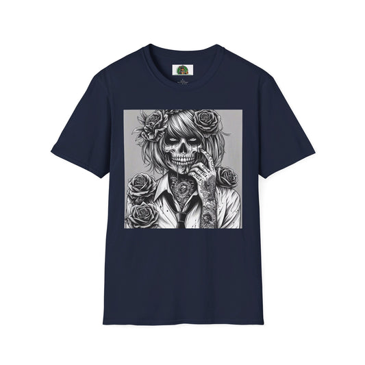 Zombie Girl T-Shirt Printify S Navy 