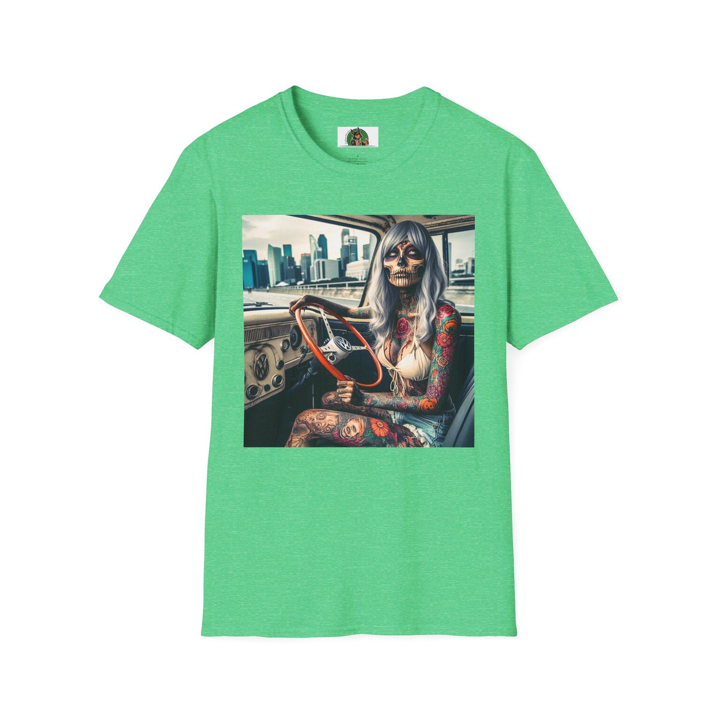 Zombie Girl T-Shirt Printify S Heather Irish Green 