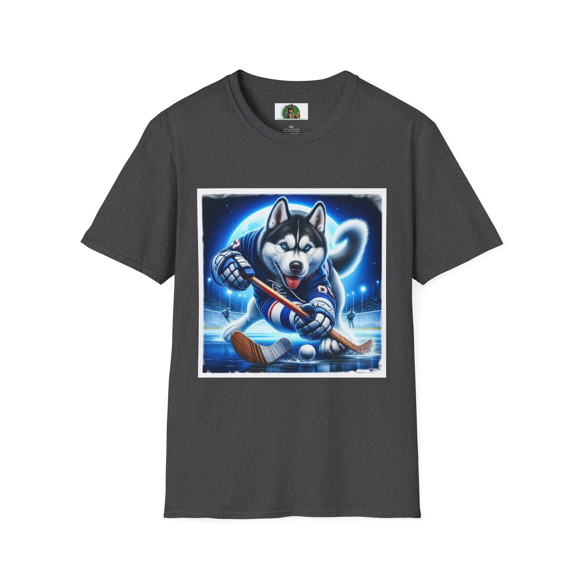 Husky T-Shirt Printify XS Dark Heather 