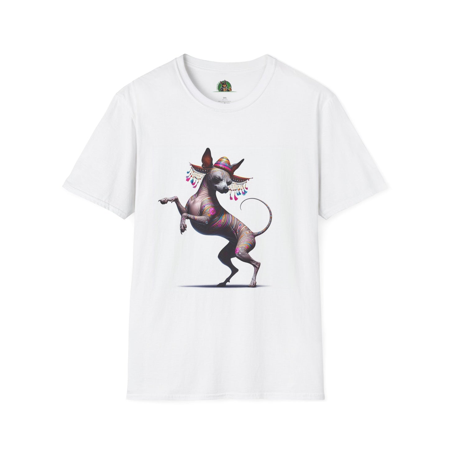 Mexican Hairless Dancing Dog T-Shirt T-Shirt Printify XS White