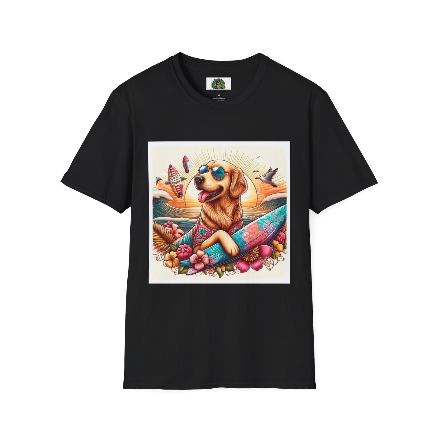 Golden Retriever T-Shirt Printify XS Black