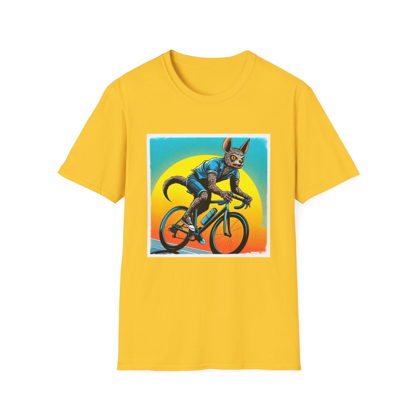 Chupacabra bike riding t shirt T-Shirt Printify S Daisy