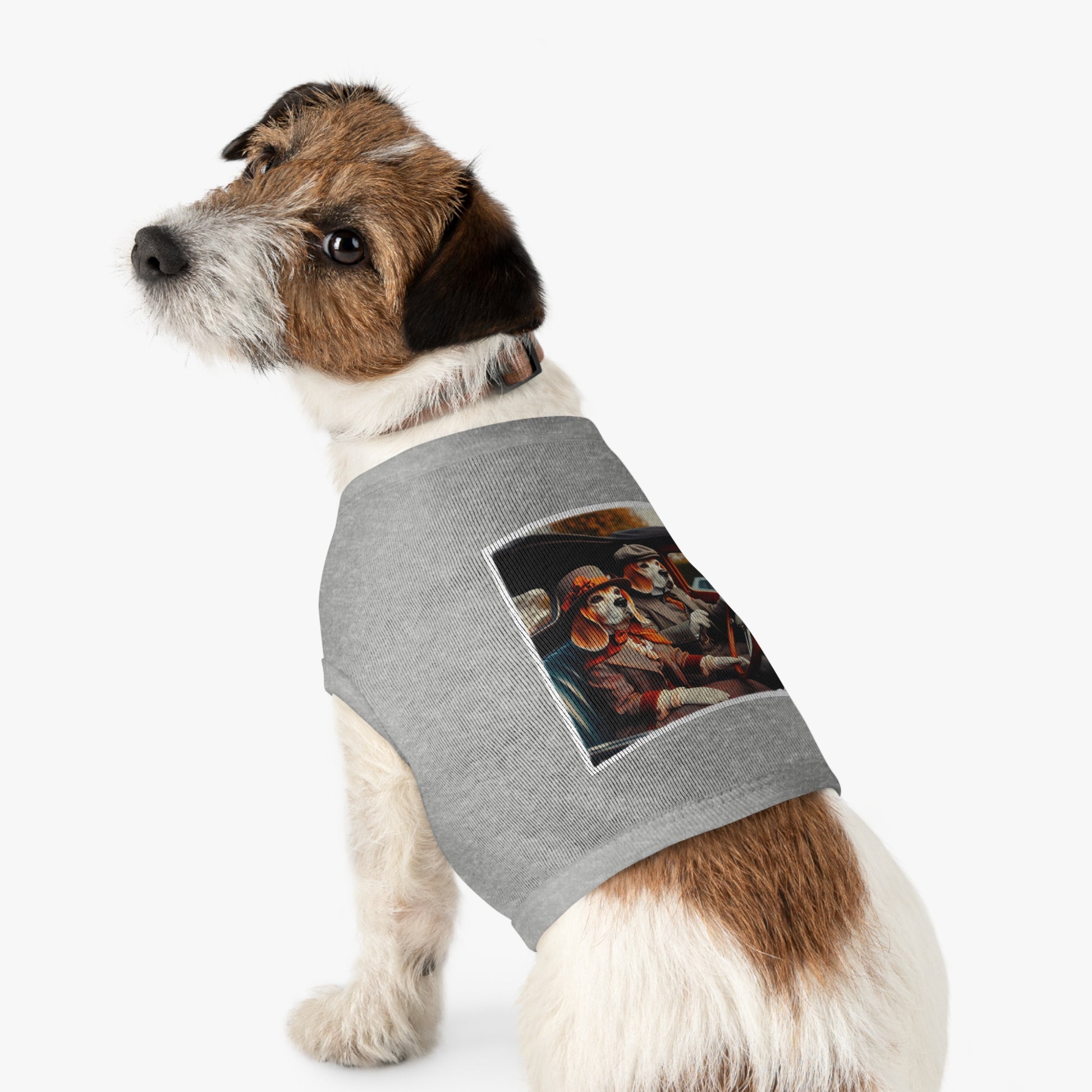 Pet Tank Top Wacky Beagle Dog Couple In Old Car Pets Printify   