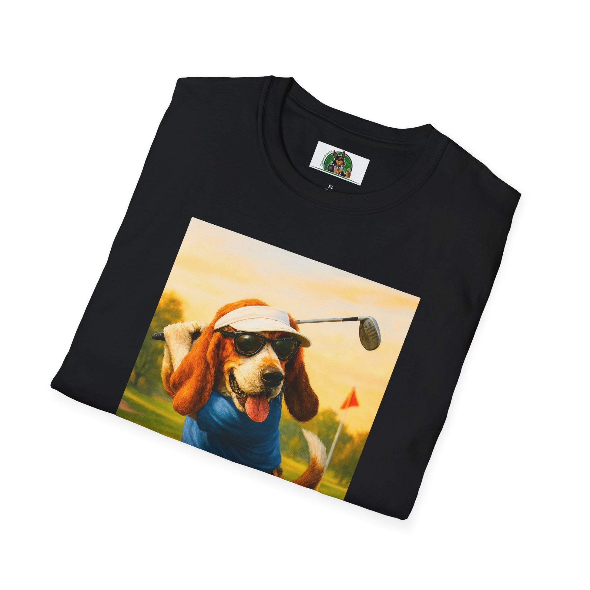 Sports Bassett Hound Dog Golf Unisex T-Shirt T-Shirt Printify