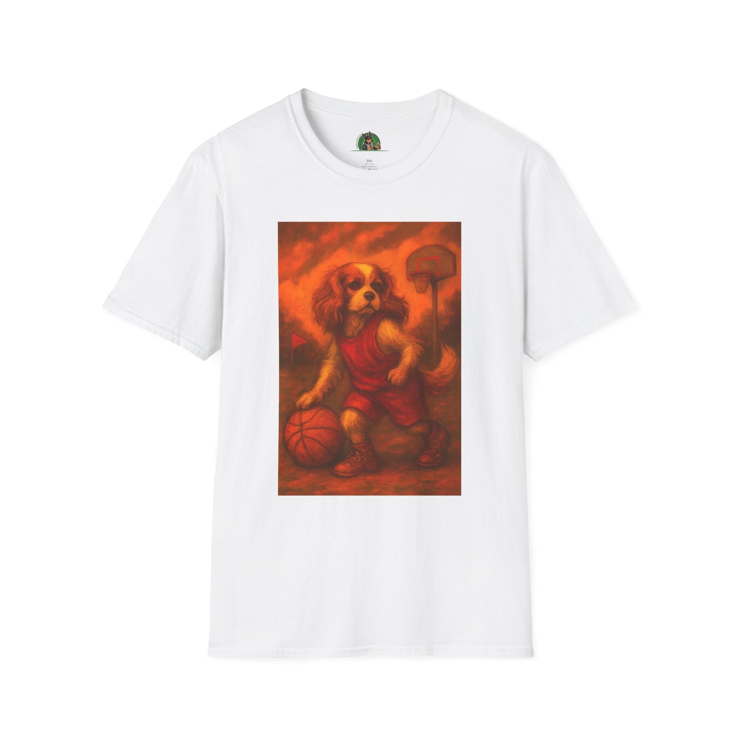 Basketball Sports T-Shirt - Cavalier King Charles Design T-Shirt Printify White XS