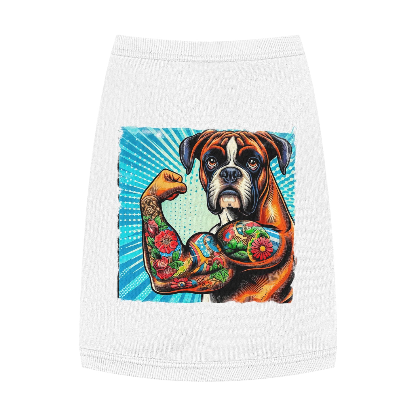 Pet Tank Top Boxer Pets Printify M White 