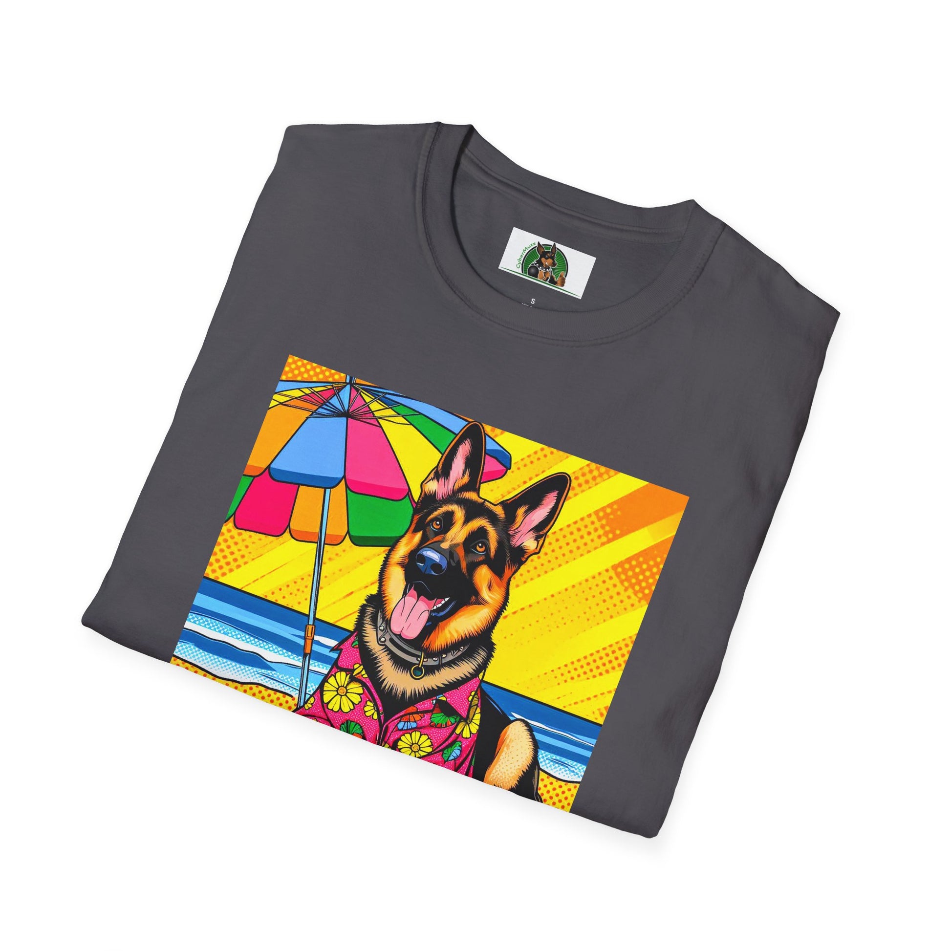 German Shepherd beach day T-Shirt Printify
