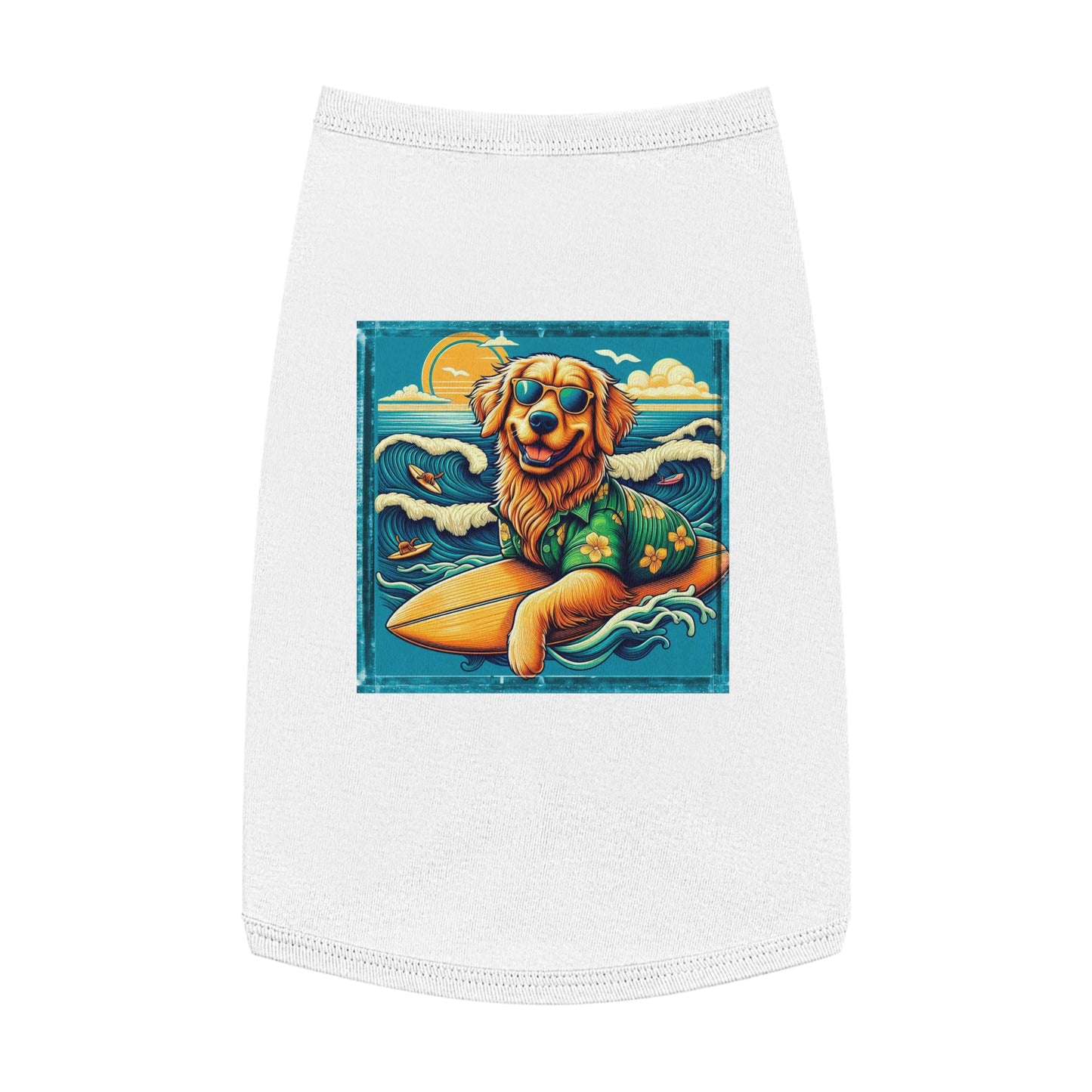 Golden Retriever pet tank top Pets Printify L White 