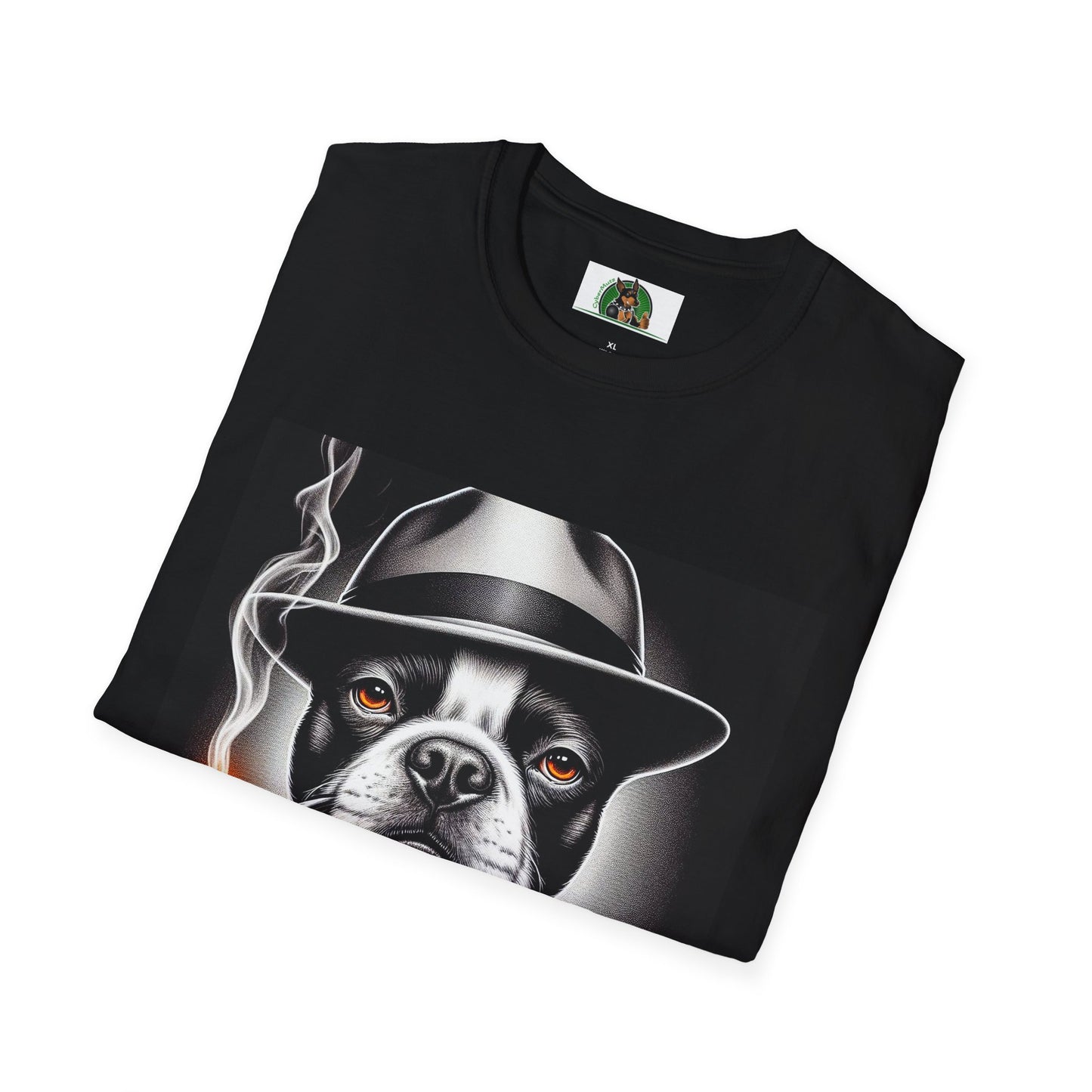 Boston Terrier Dog Smoking Pipe Drinking Whiskey T-Shirt Printify   