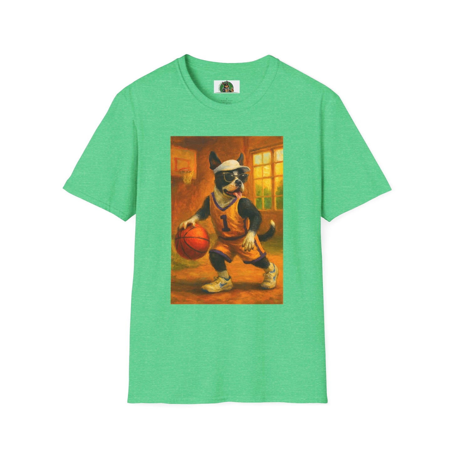 Sports Beagle Basketball T-Shirt T-Shirt Printify Heather Irish Green S