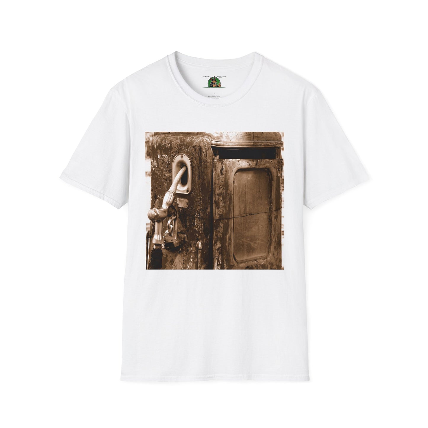 Mis·cel·la·ne·ous Old Gas Pump T-Shirt Printify S White 