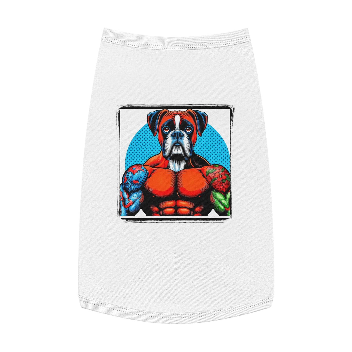 Pet Tank Top Boxer Muscle Dog Pop Art Pets Printify L White 