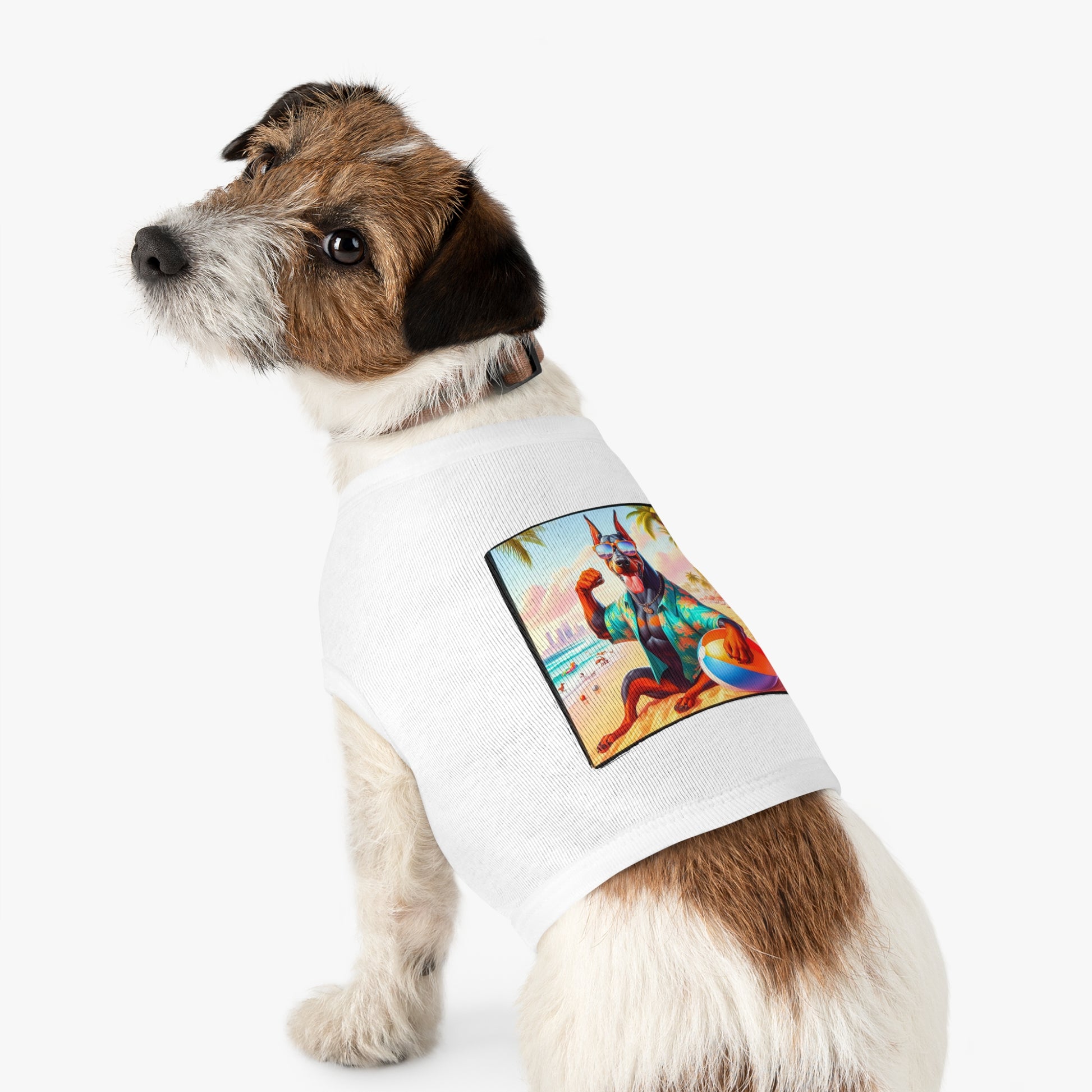 Pet Tank Top Doberman fun in the sun t shirt Pets Printify