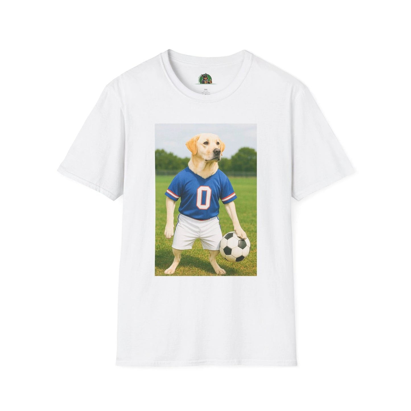 Labrador Retriever Soccer T-Shirt — Dog Lover Sports Tee T-Shirt Printify White S