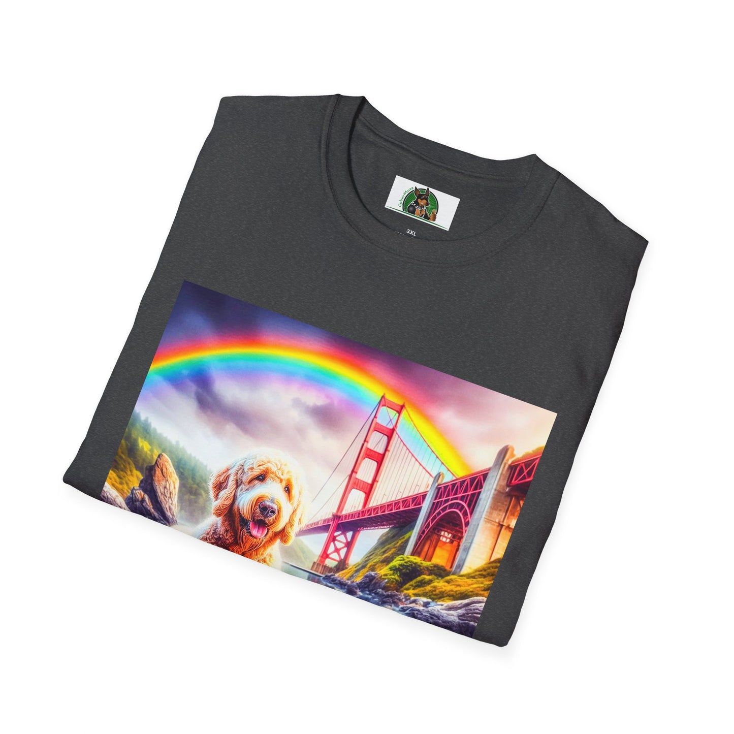 Golden Doodle pretty lake t shirt T-Shirt Printify