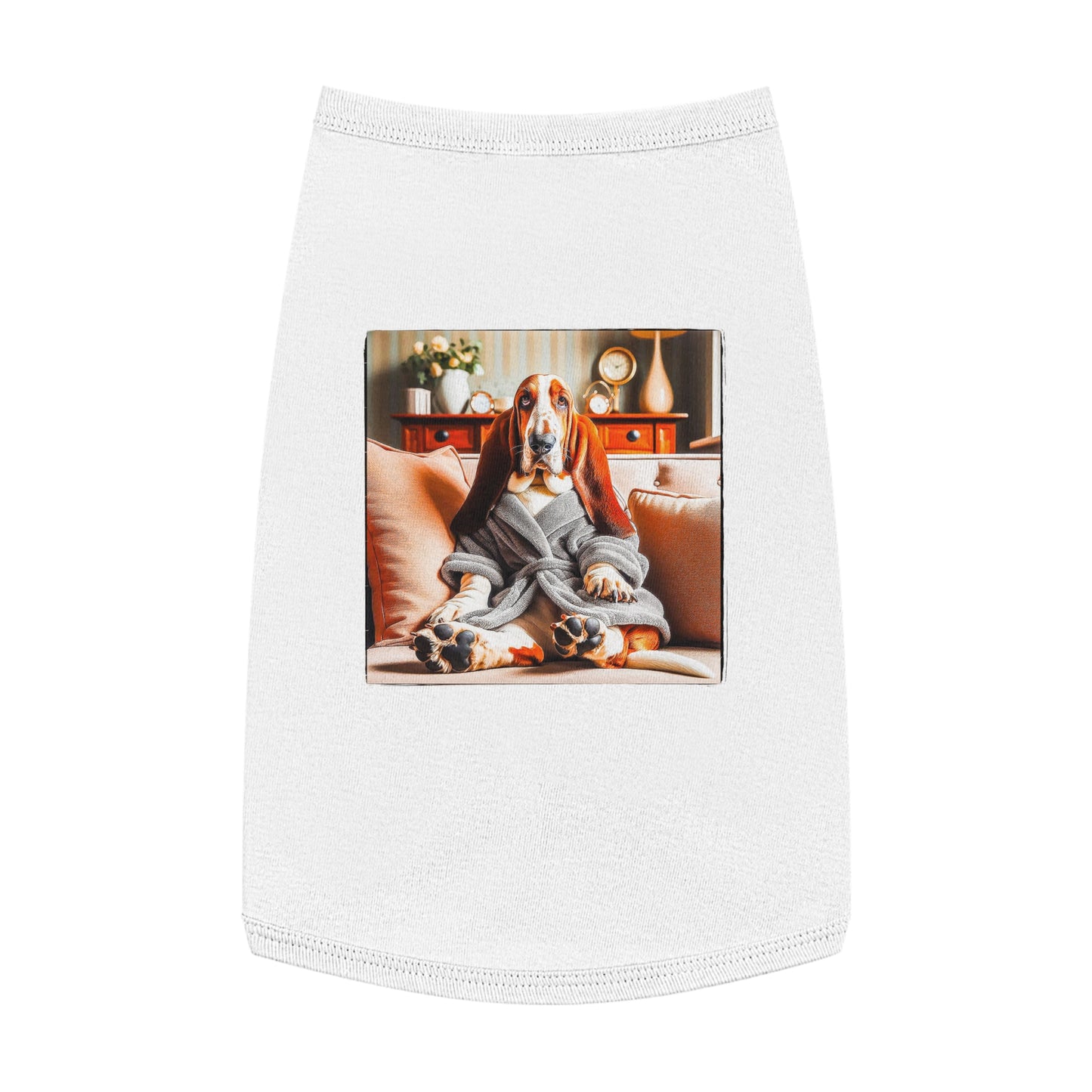 Pet Tank Top Basset Hound* Pets Printify L White 