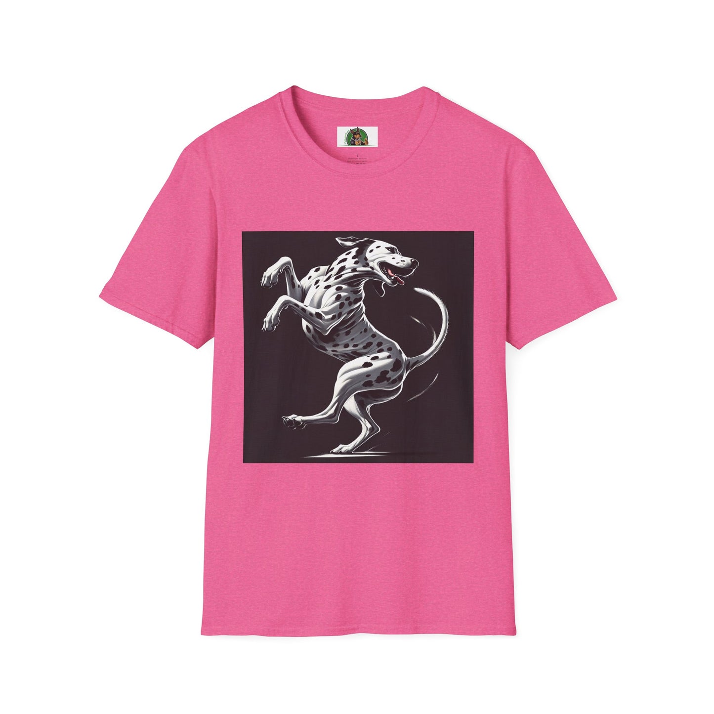 Dancing Dalmation Dog T-Shirt T-Shirt Printify S Heather Heliconia