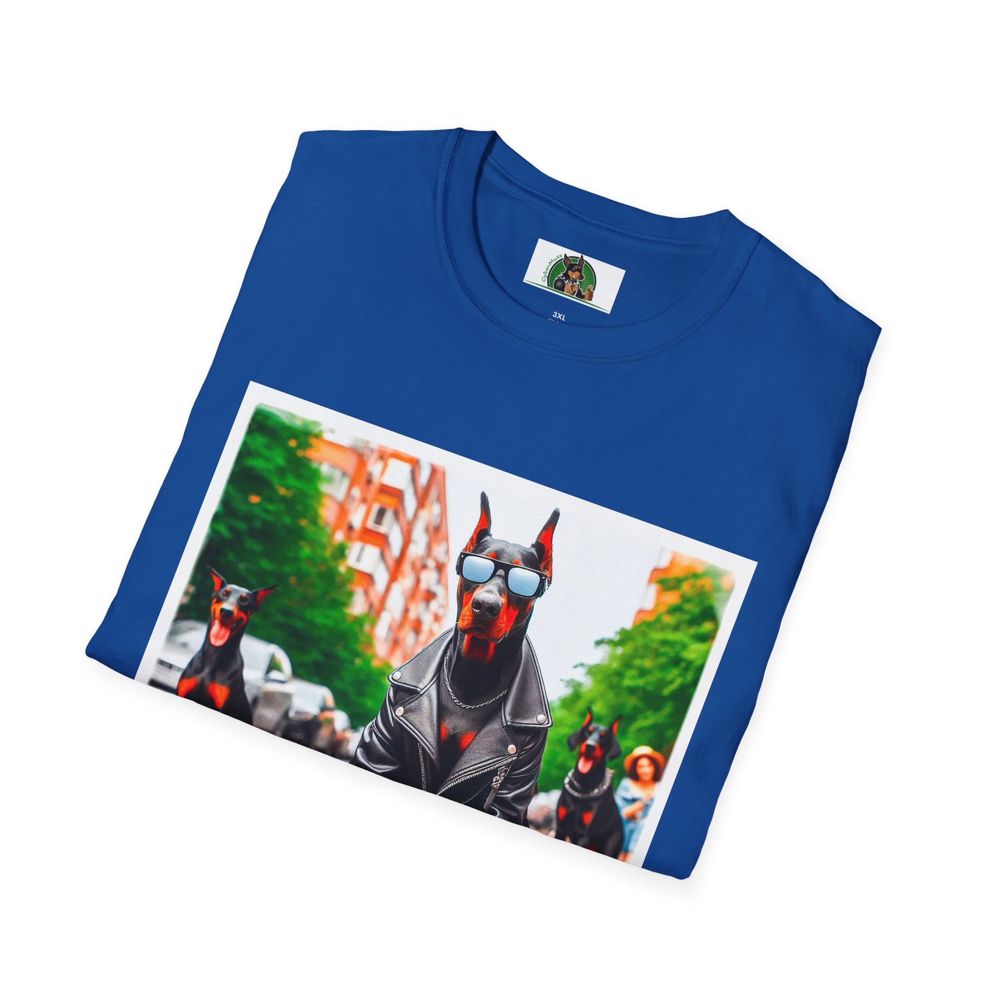 Doberman skate crew t shirt T-Shirt Printify