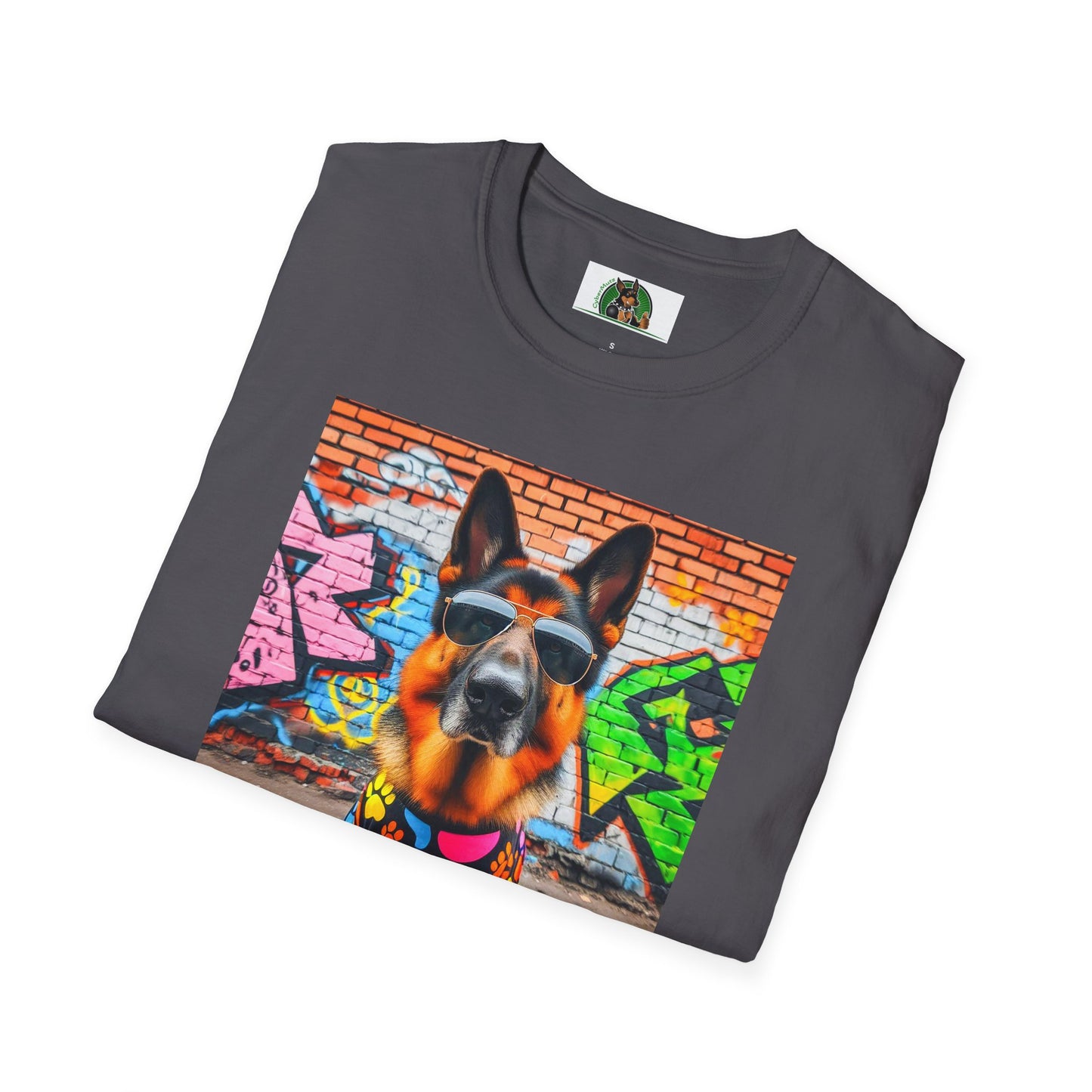 German Shepherd graffiti wall T-Shirt Printify