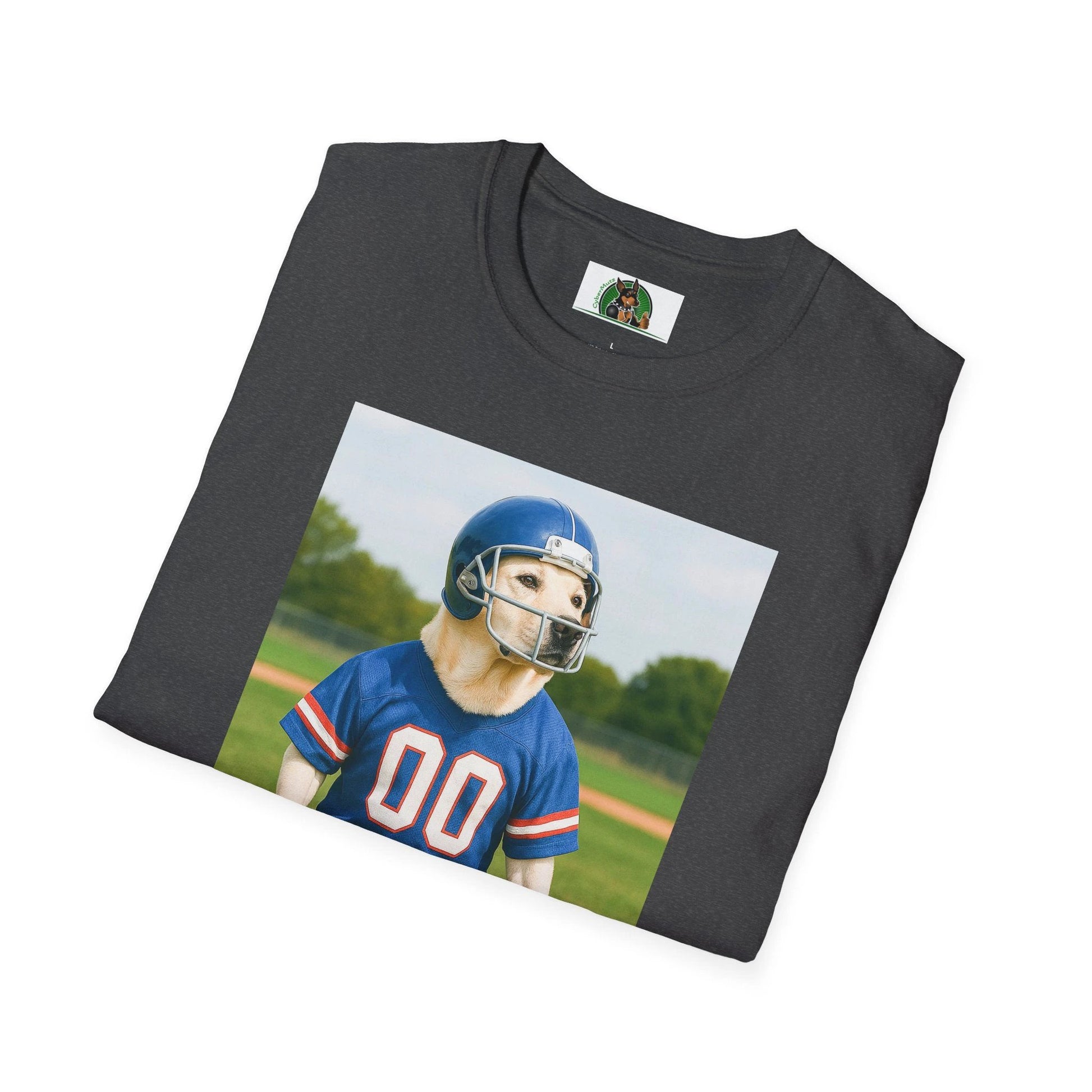 Labrador Retriever Football T-Shirt — Sports Dog Tee for Dog Lovers T-Shirt Printify