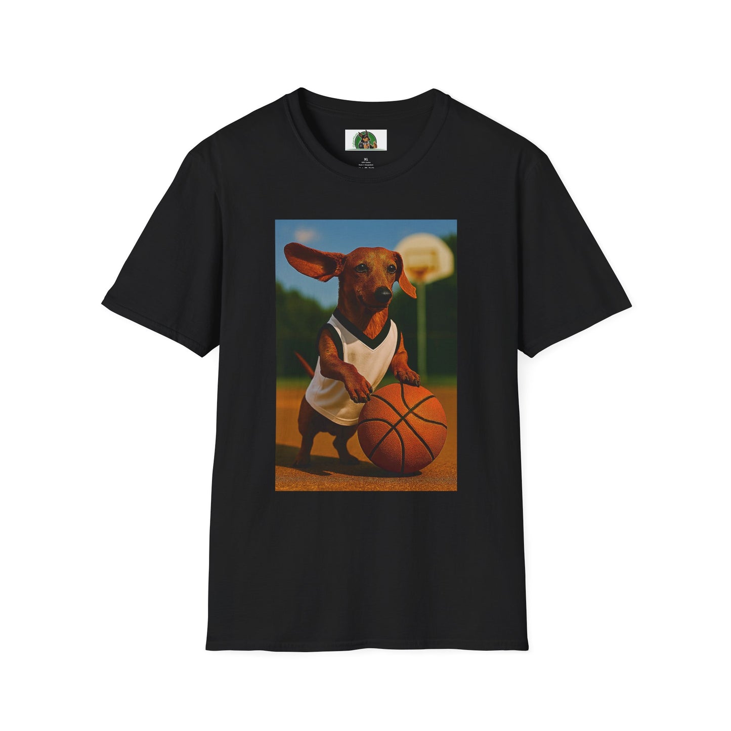 Sports Dachshund Basketball T-Shirt T-Shirt Printify Black XS