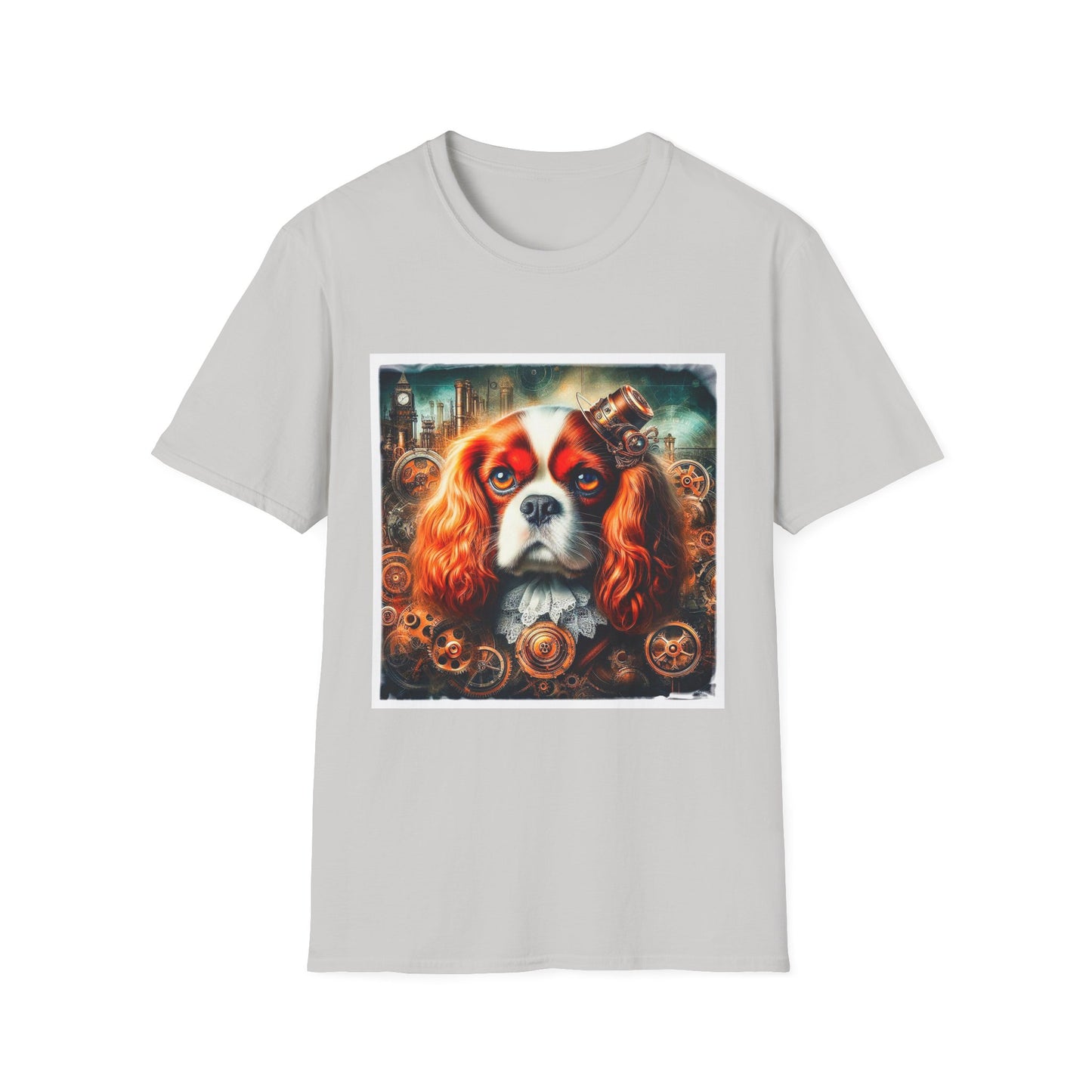 Cavalier King Charles Spaniel Steampunk Dog T-Shirt T-Shirt Printify S Ice Grey