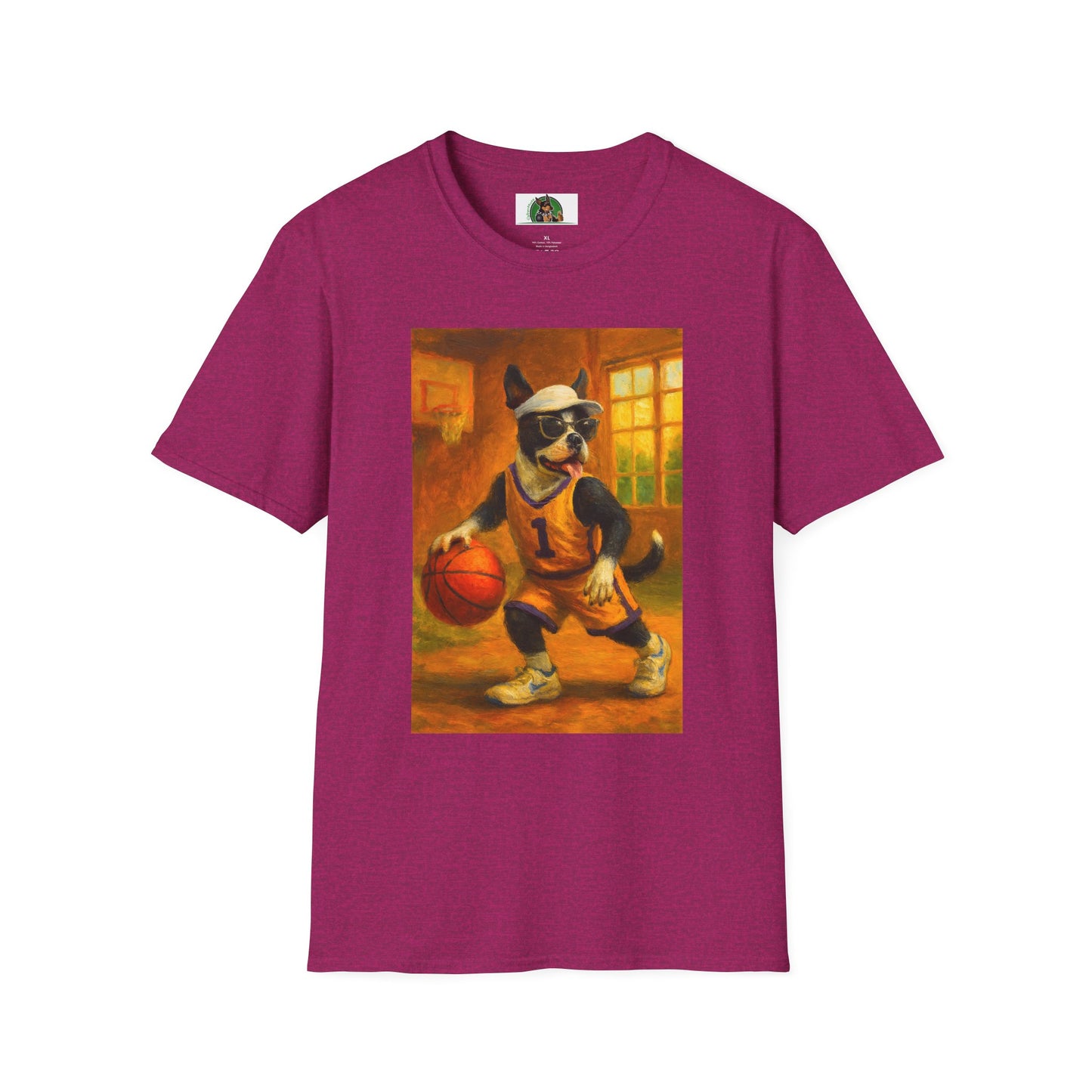 Sports Beagle Basketball T-Shirt T-Shirt Printify Antique Heliconia S