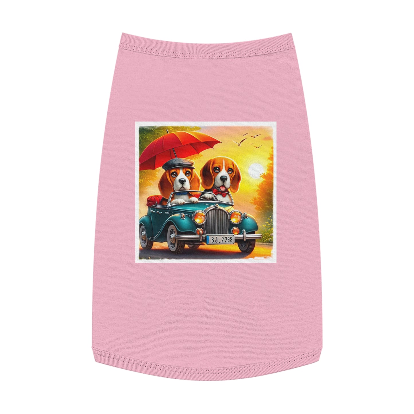 Pet Tank Top Wacky Beagle Dogs In Tiny Car Pets Printify L Pink 