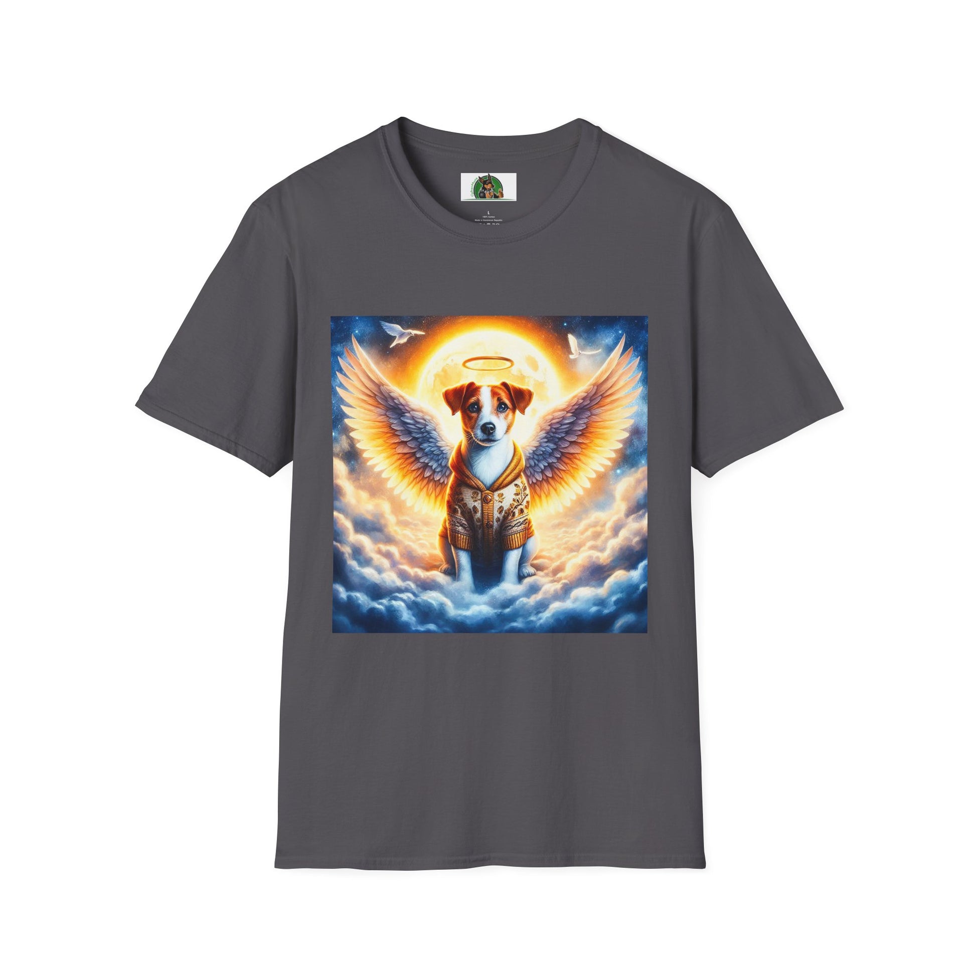 Jack Russell Golden Angel T-Shirt Printify S Charcoal 