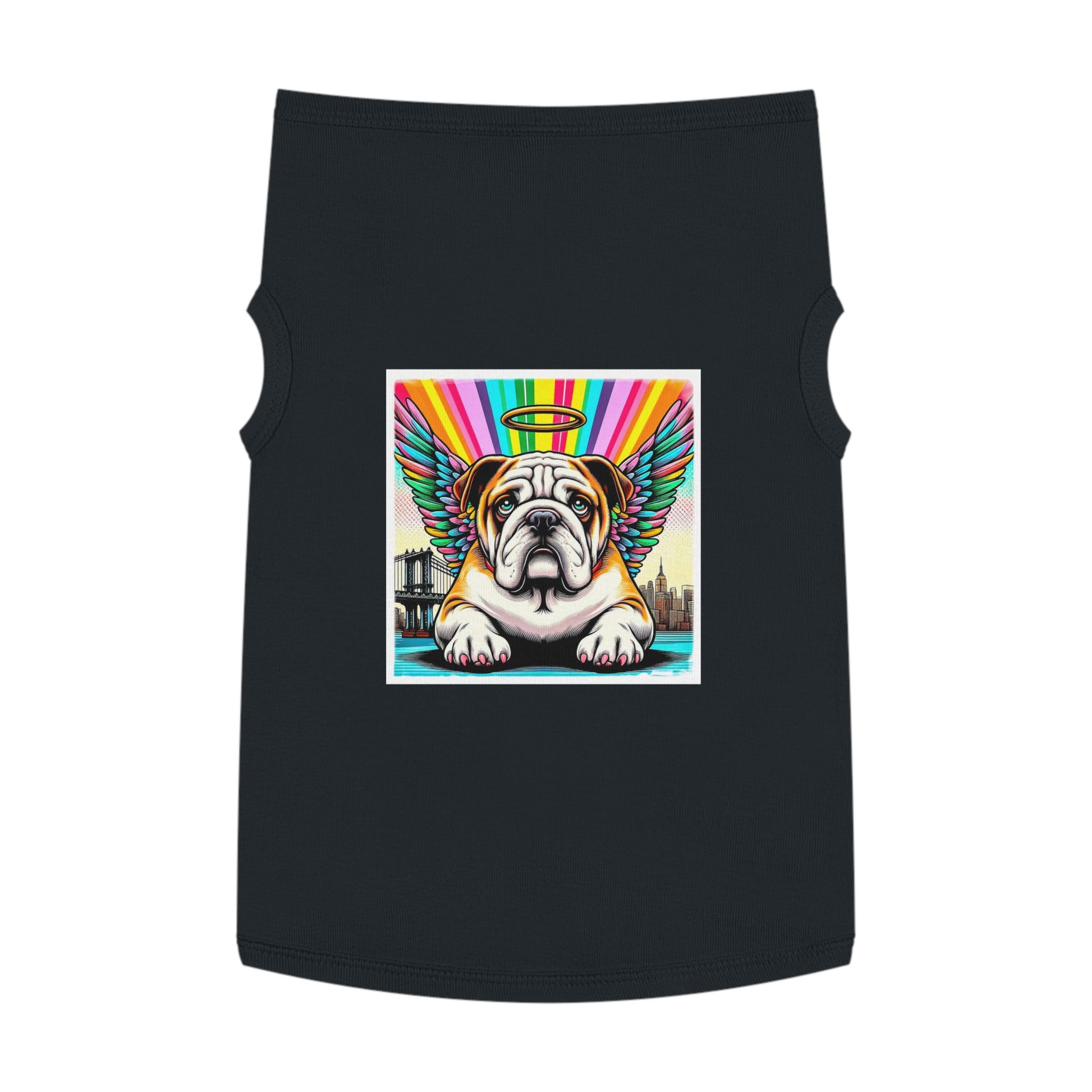 Pet Tank Top Bulldog heavenly angel t shirt Pets Printify